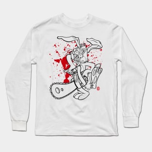 Chainsaw Bunny Cartoon Long Sleeve T-Shirt